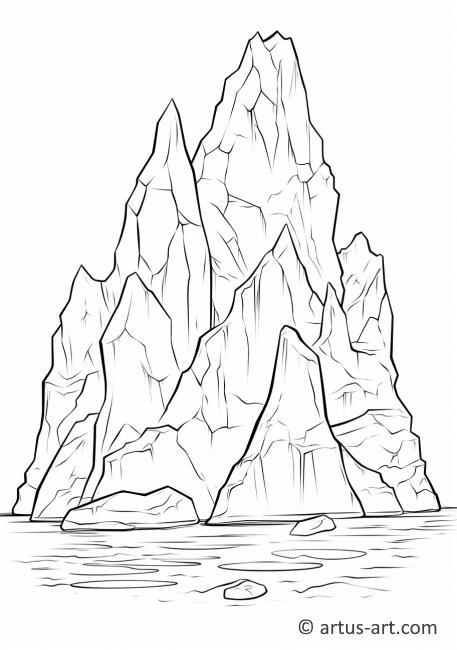 Page de coloriage d'iceberg